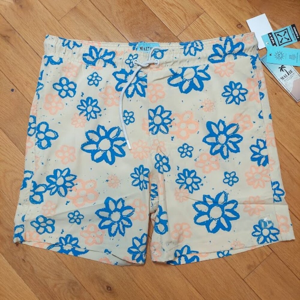 Malibu Beach‎ Club Tropical Swimwear Men's Size L Swim Trunks Sand Shorts New